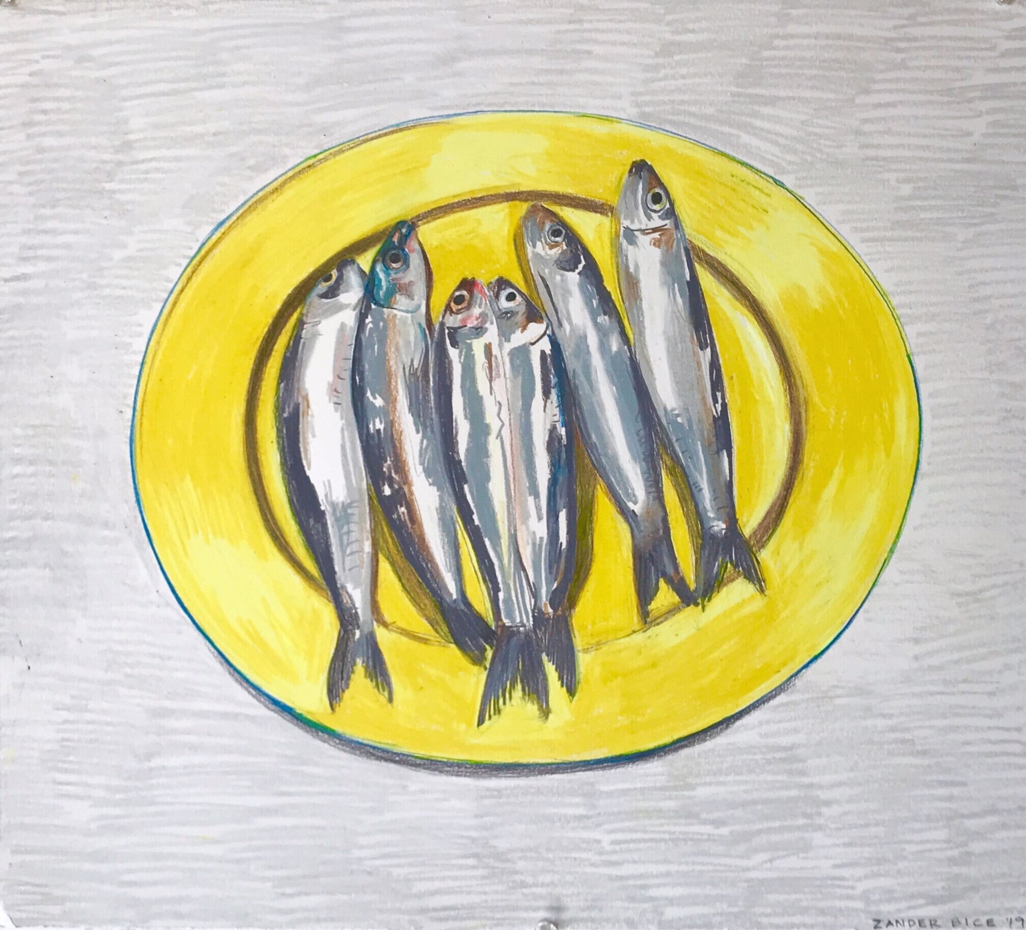 Sardines - 16" x 20" - Colored Pencil on Paper - 2019 (*SOLD)