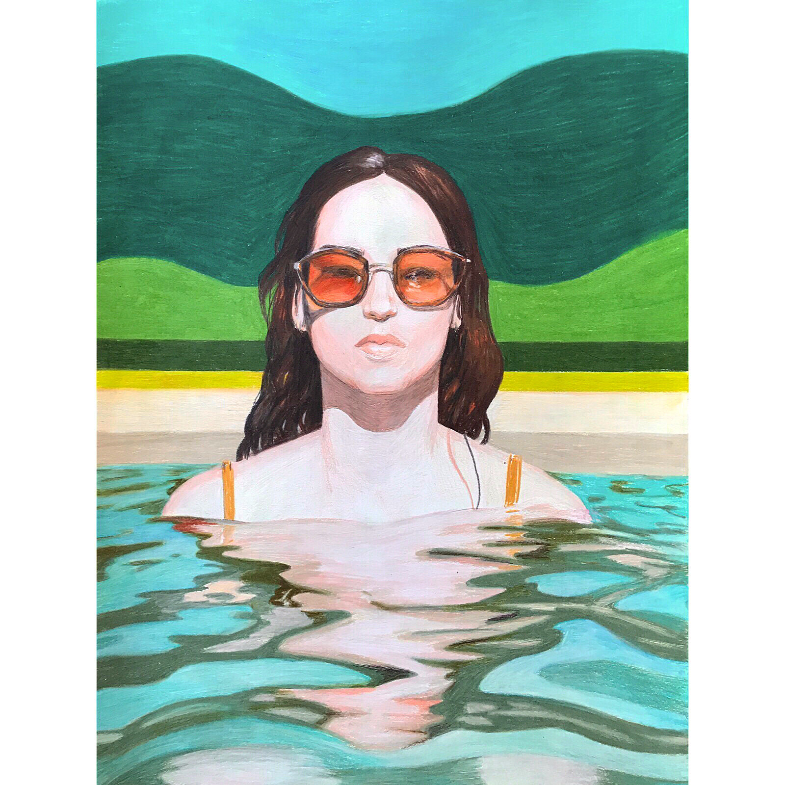 Sara (on Vacation) - 18" x 24" - Colored Pencil on Paper - 2020