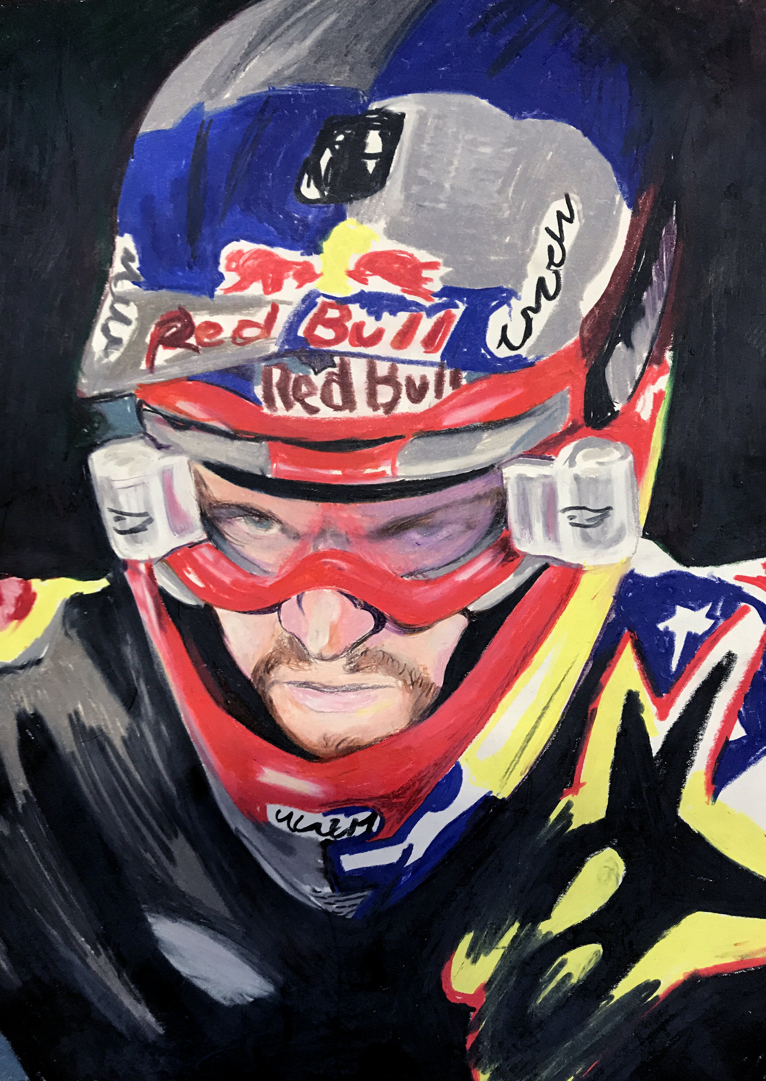 Aaron Gwin - 9" x 12" - Colored Pencil & Oil Pastel on Paper - 2018