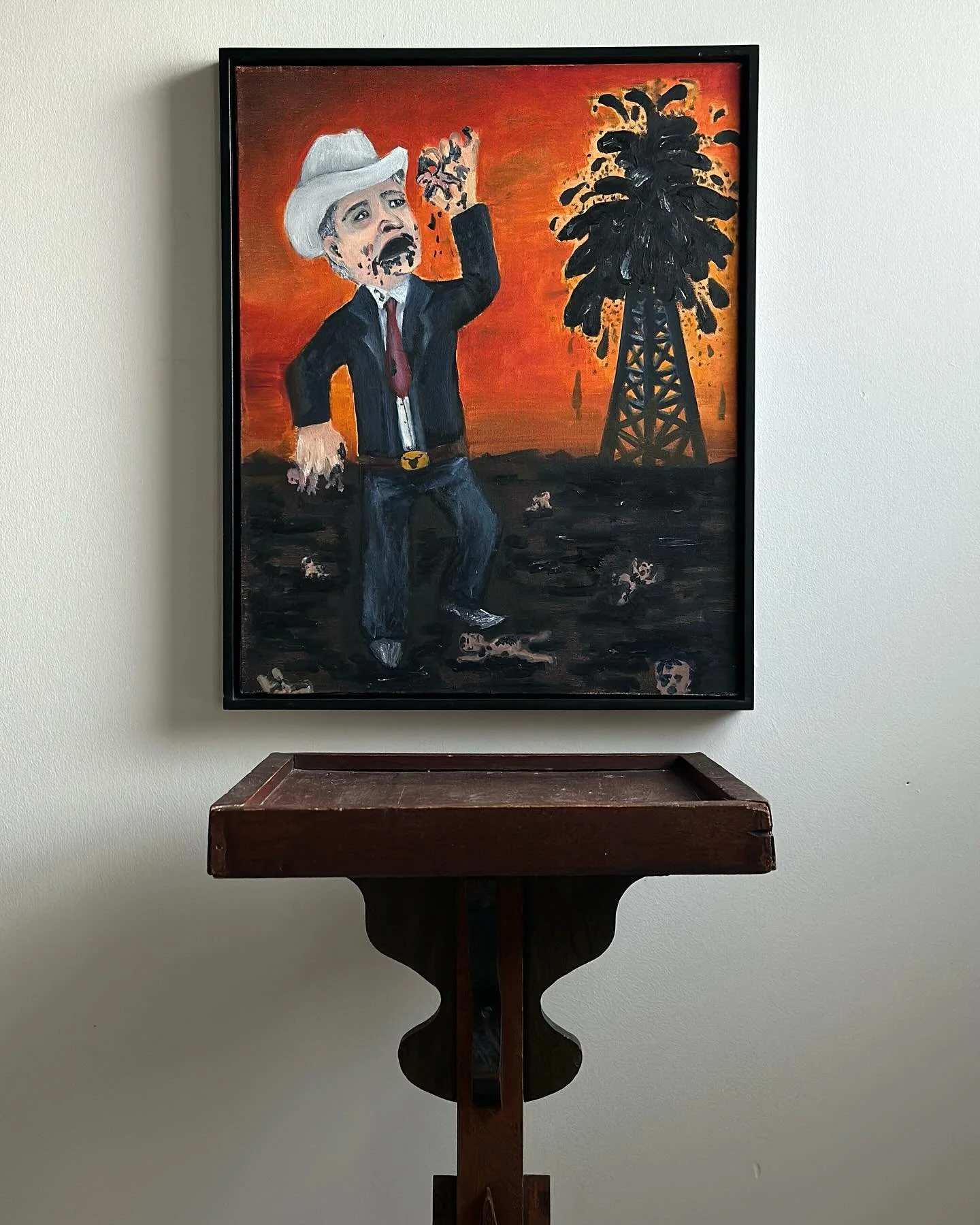 Drill baby drill🤔⬅️

Acrylic on artist board, attributed to James Martin, 17&rdquo; x 21&rdquo;.