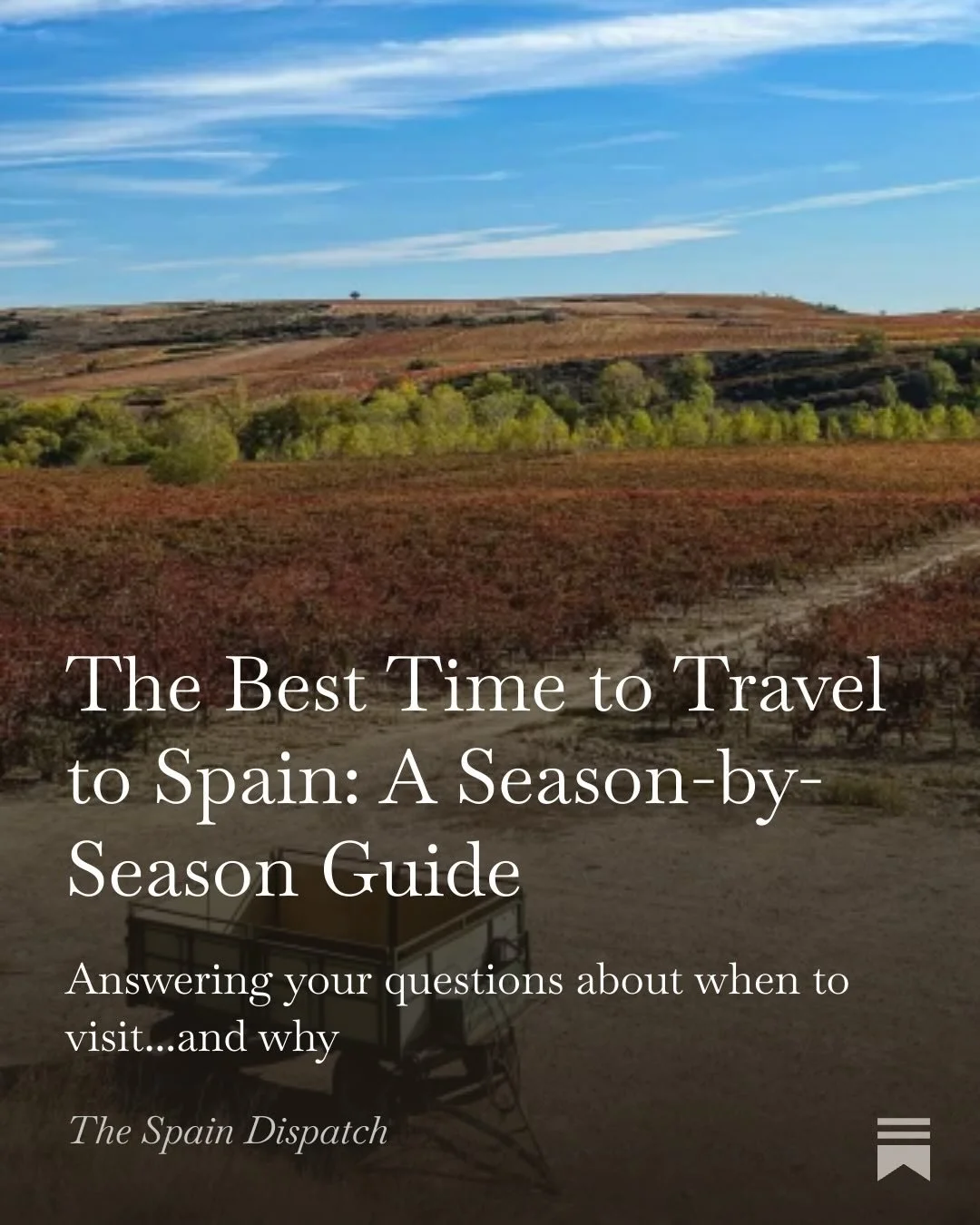 💌 just sent a letter to all you subscribers to my newsletter 😘 

It&rsquo;s an all you need guide to one key question when planning a trip in Spain&hellip;when should you go where?! 

Interested to hear when YOU think is the best month to visit Spa