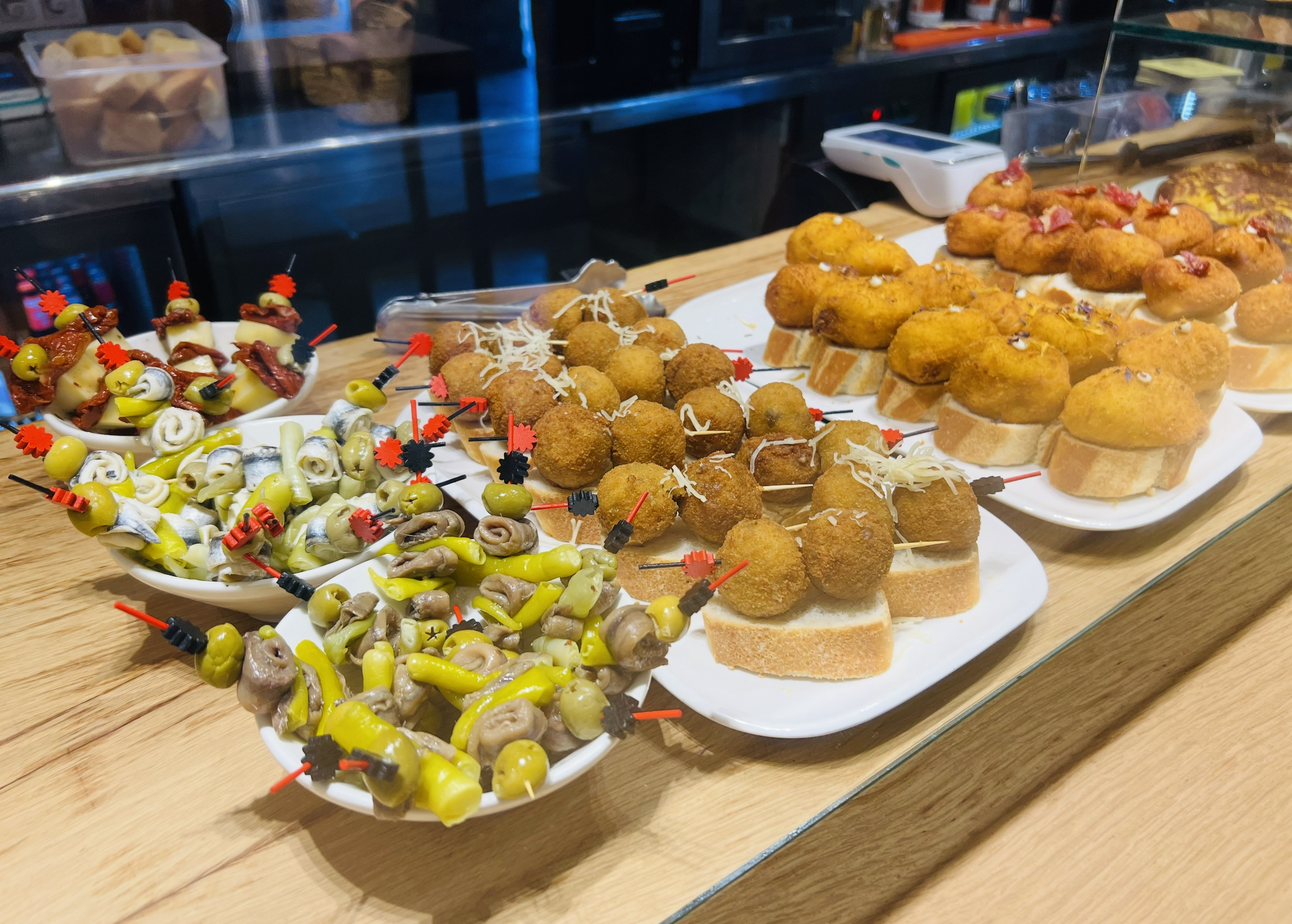 pintxos in san sebastian on bar