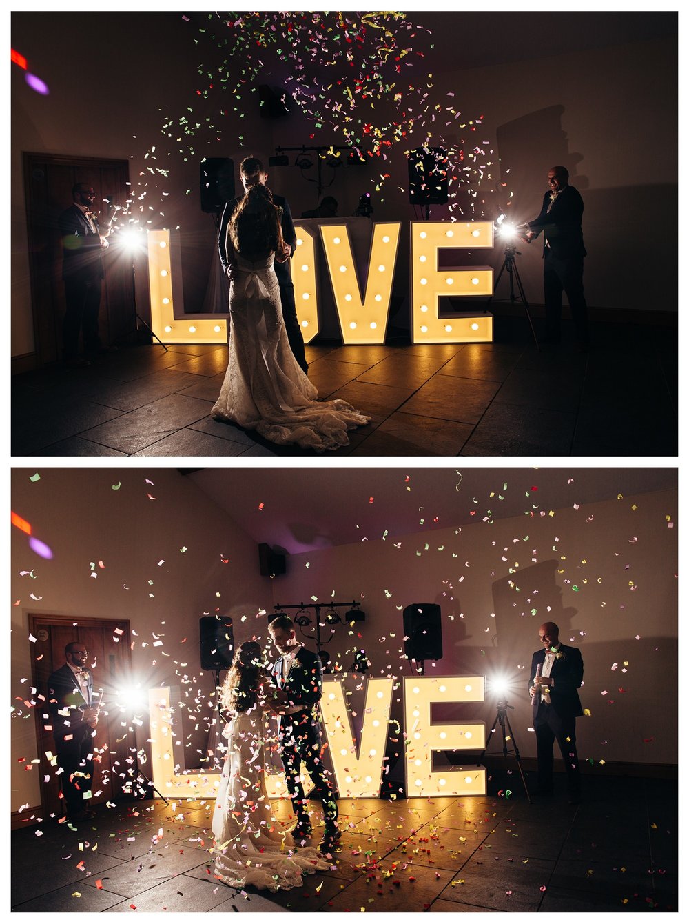 Quantock Lakes Winter Wedding Confetti Canon First dance.jpg