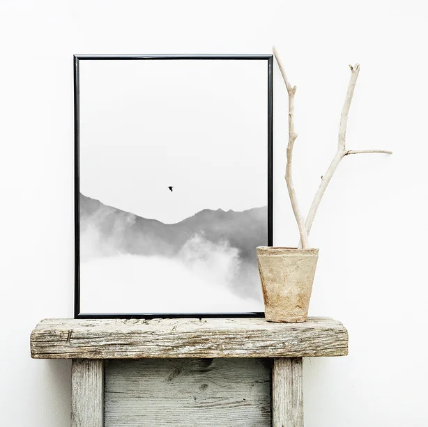 Black Frame With Place For Text. Mock Up. Hipster Scandinavian