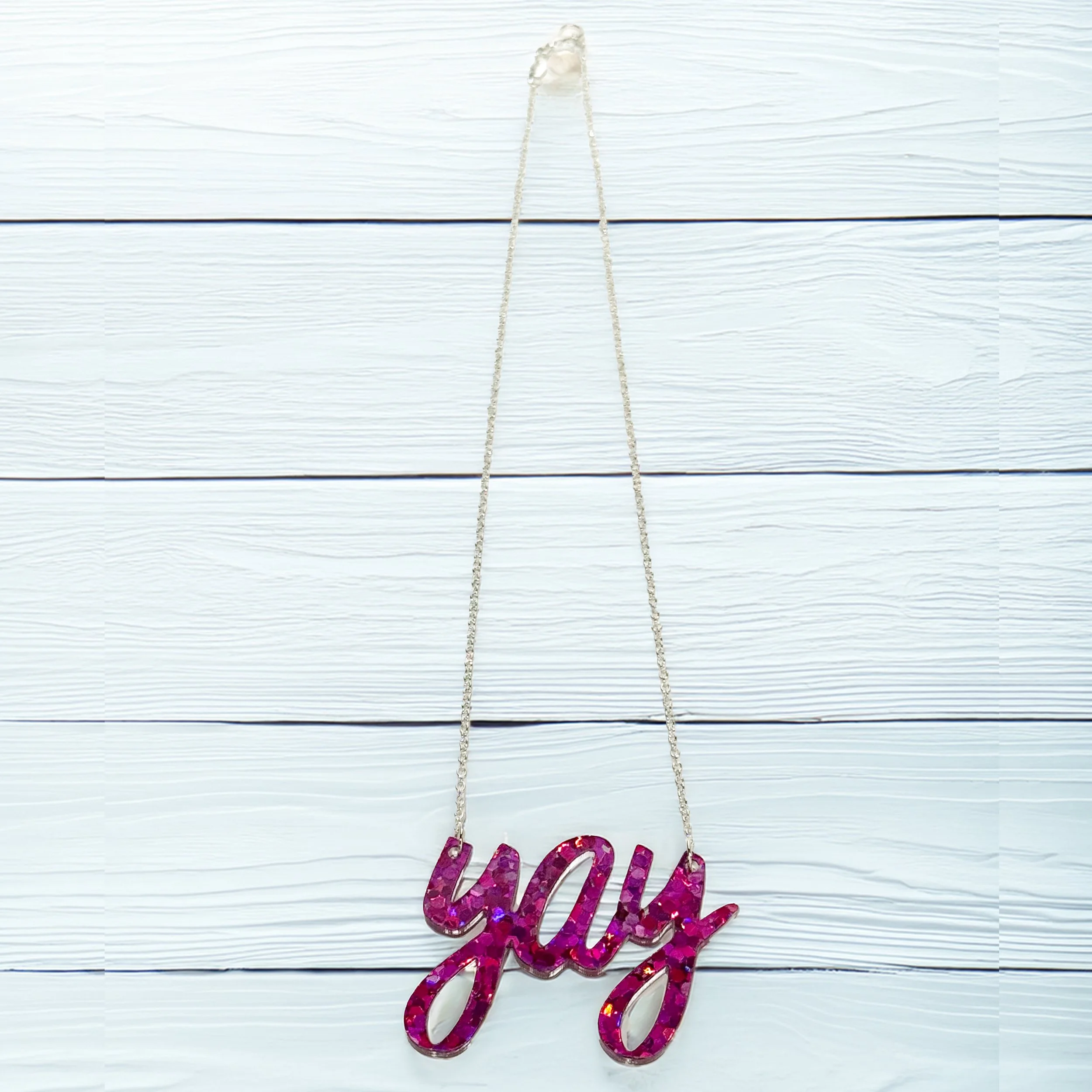 Yay Necklace | Pink Sparkle