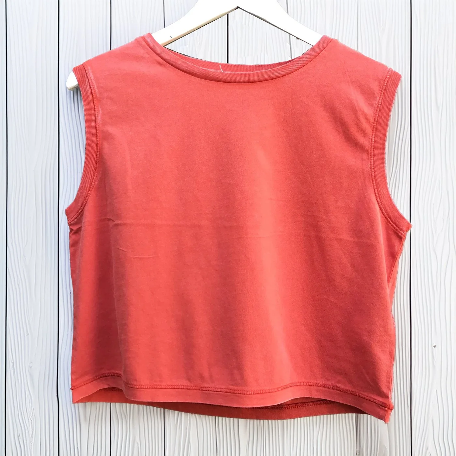 Organic Vest Top - Washed Paprika