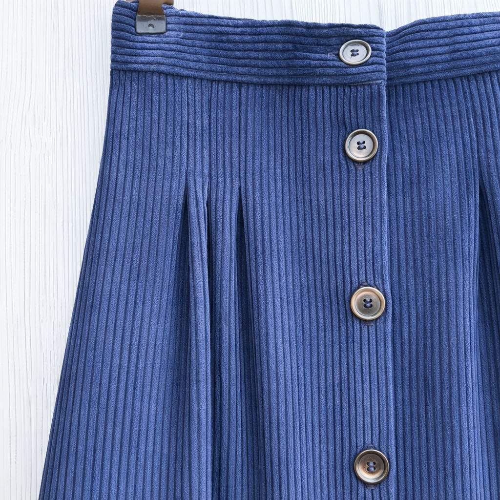 Blue corduroy skirt with brass buttons (1).png