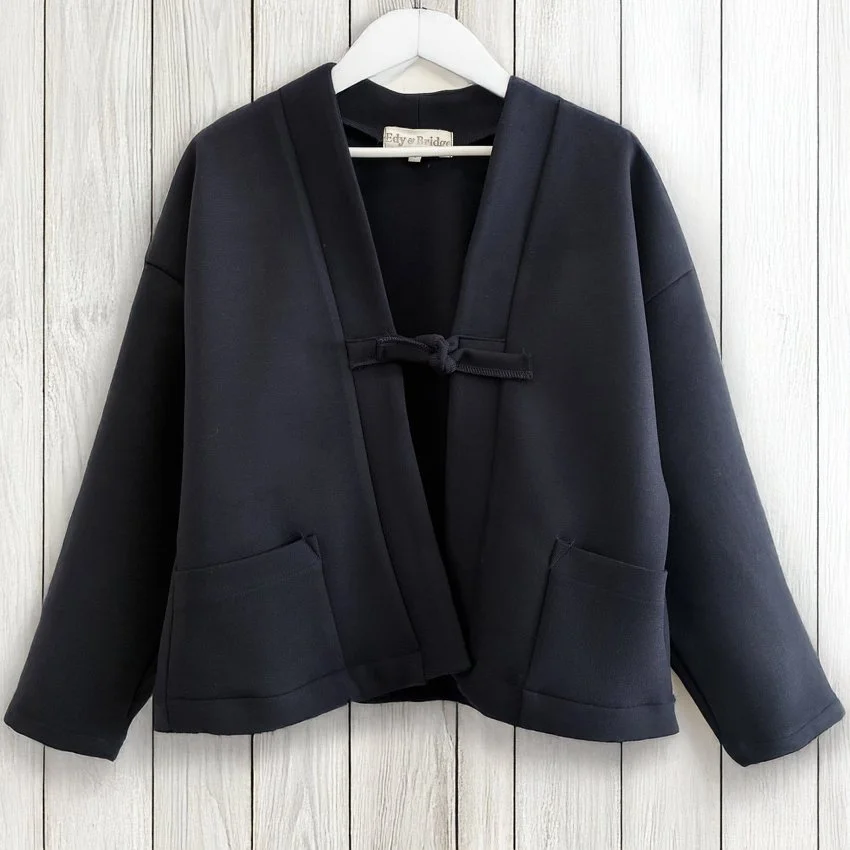 Limited Edition | Kimono Chore Jacket | Navy stretch Wool