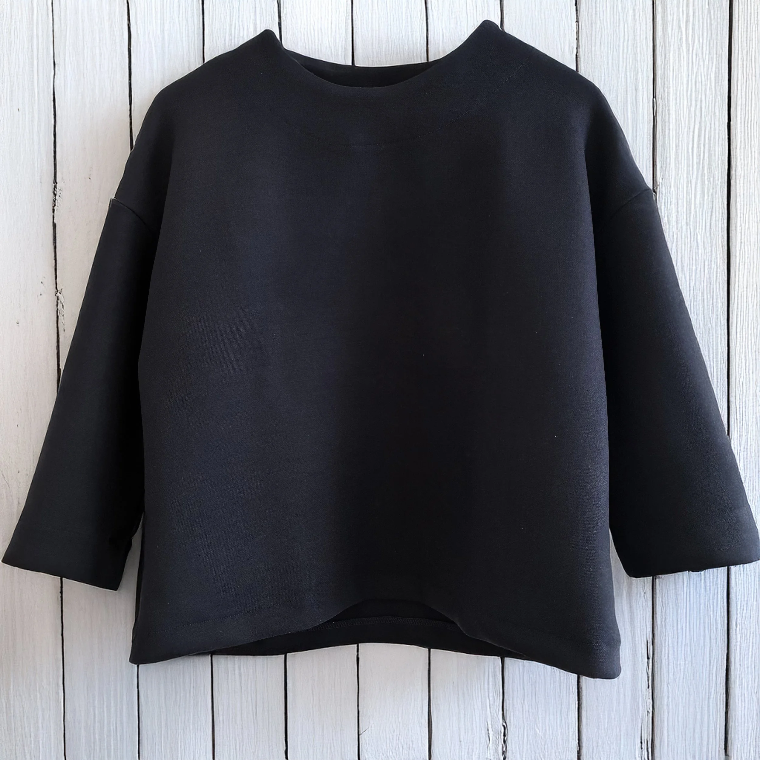 Rosalind Top | Navy Stretch wool