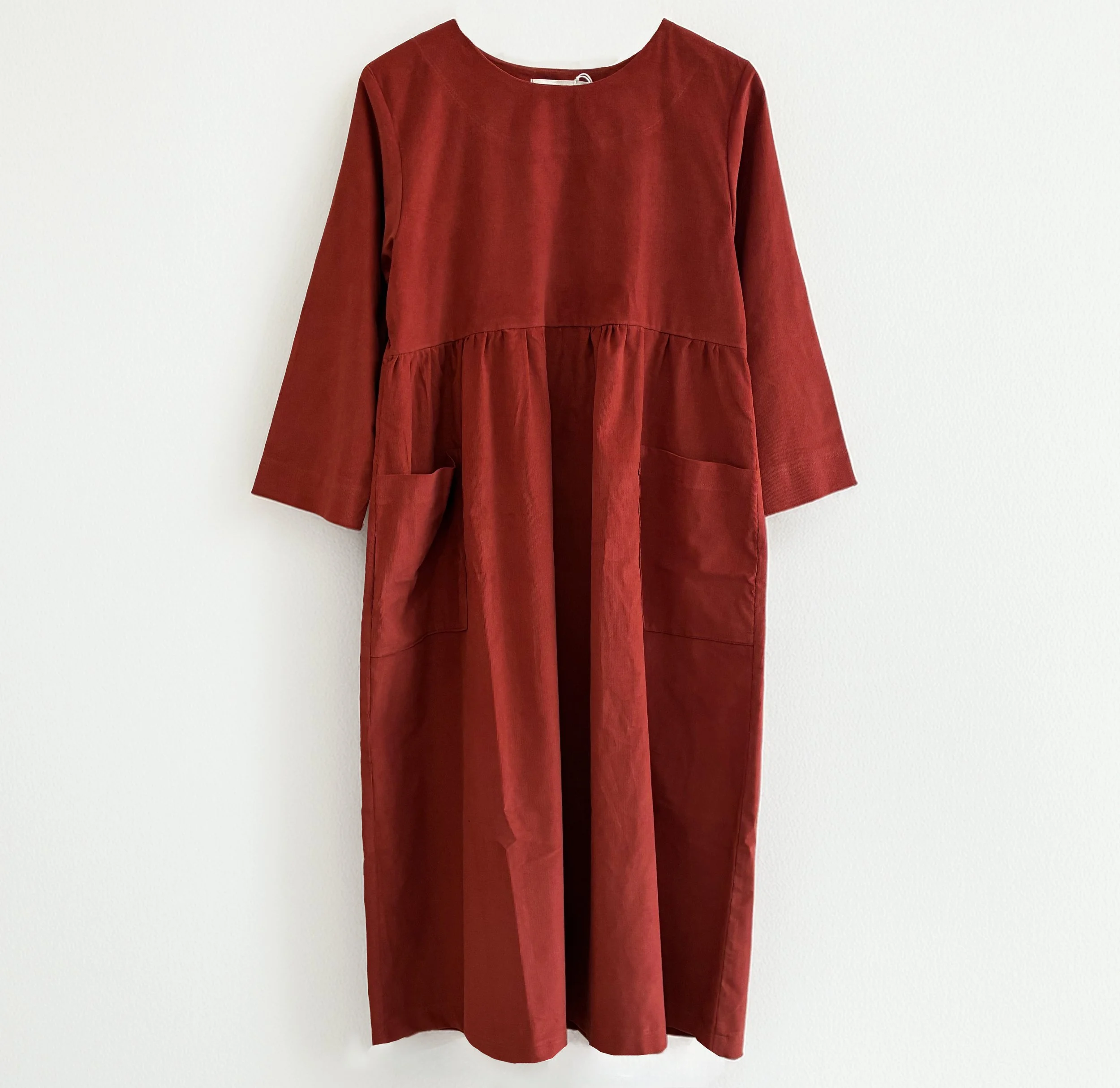 Clementine Dress | Rust Needlecord