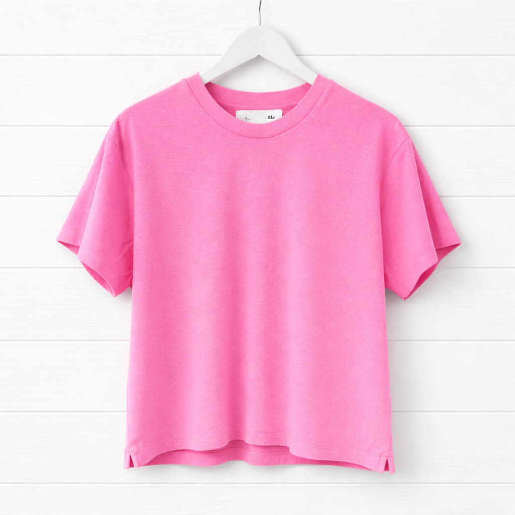 Bright pink T-shirt on hanger.png