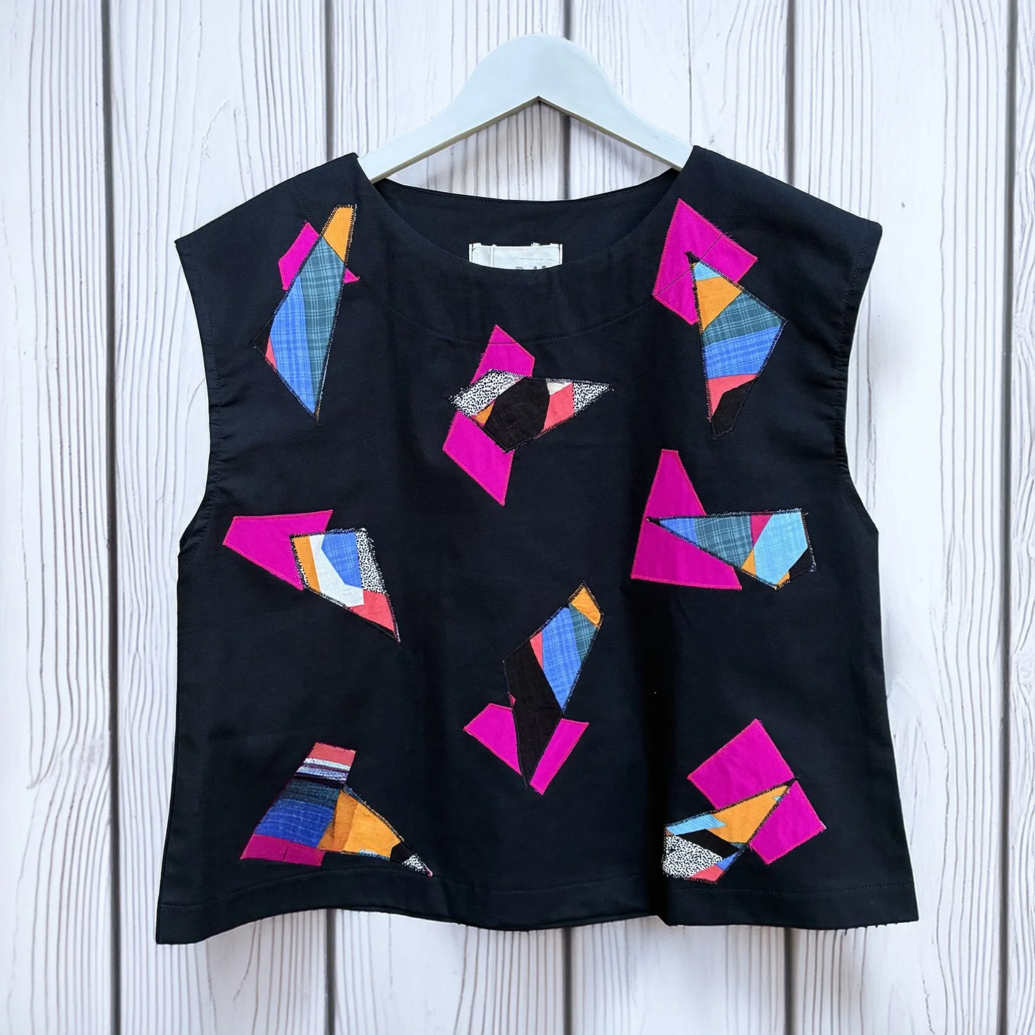 Fleur de Chute | Sustainable Cap Sleeve Appliqué Top | Pink | Pattern