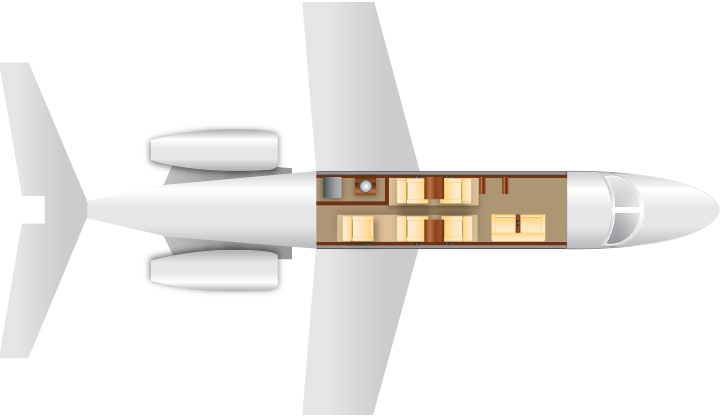LEAR 55 - Cabin Layout
