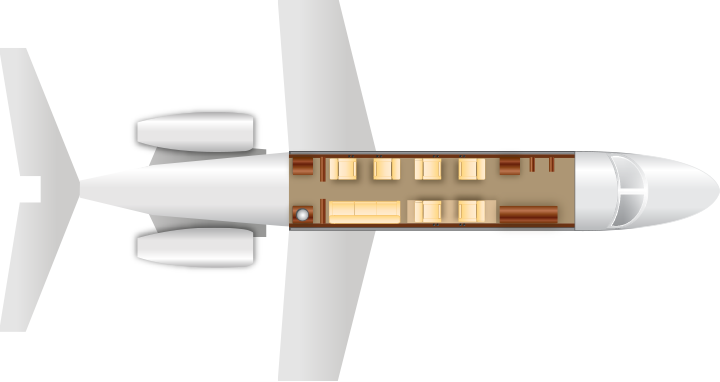 HAWKER 1000 - Cabin Layout