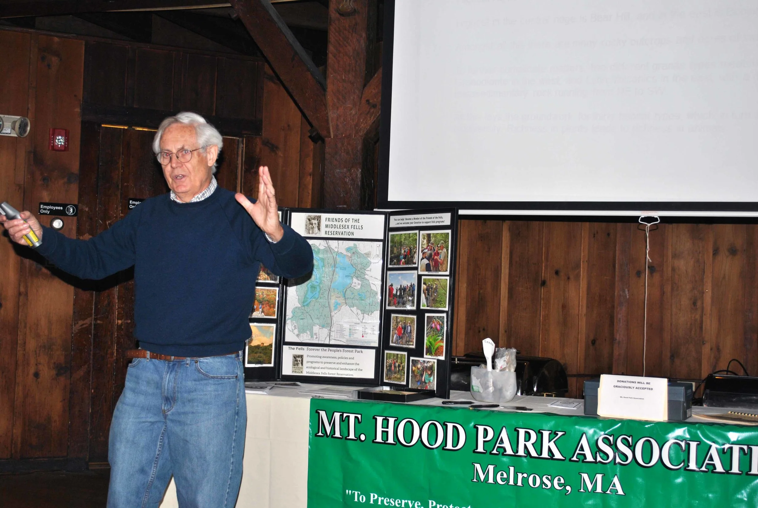 Dr. Bryan Hamlin from the Friends of the Fells speaking to attendees.