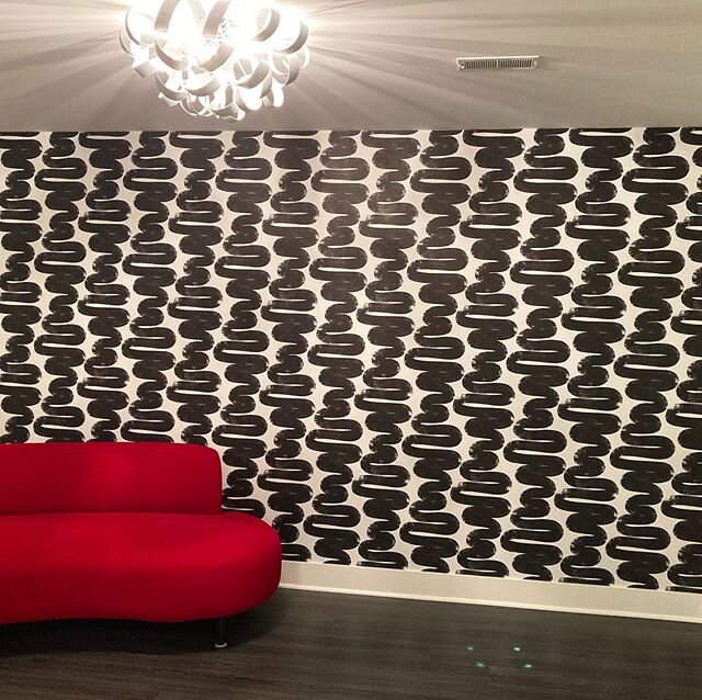 Selfstick install today in a new office. #tempaper#wallcovering installers association#digiliodecorating#wallpaper