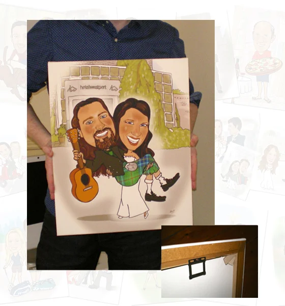 Copy of photo of caricature on canvas