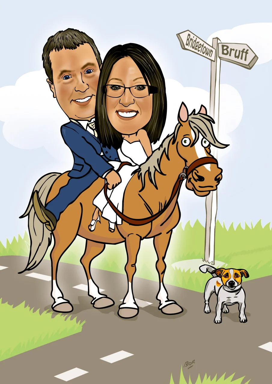 Wedding Caricature gift for Fiancé 