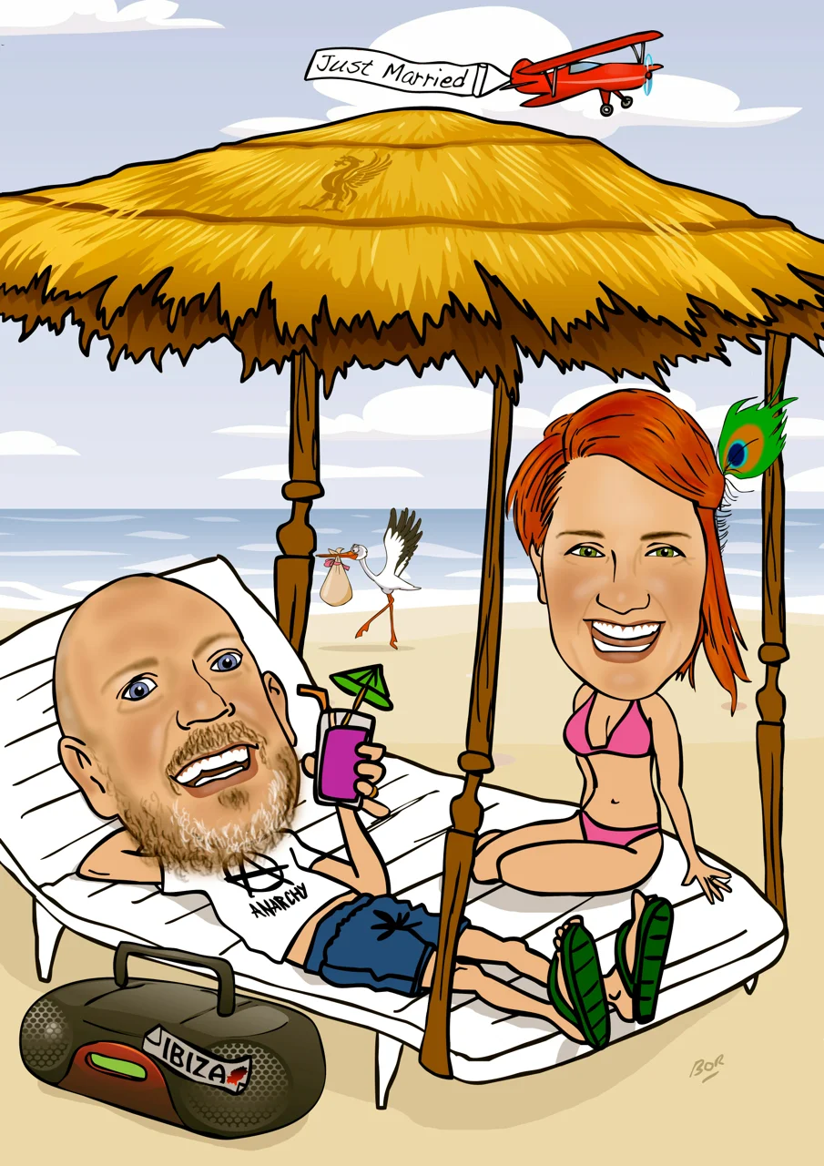 Wedding Caricature Gift Newlyweds