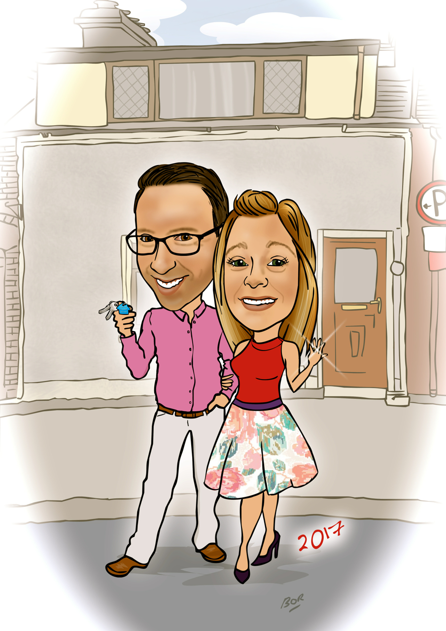 Engagement Present Gift Idea (With new house as background)
