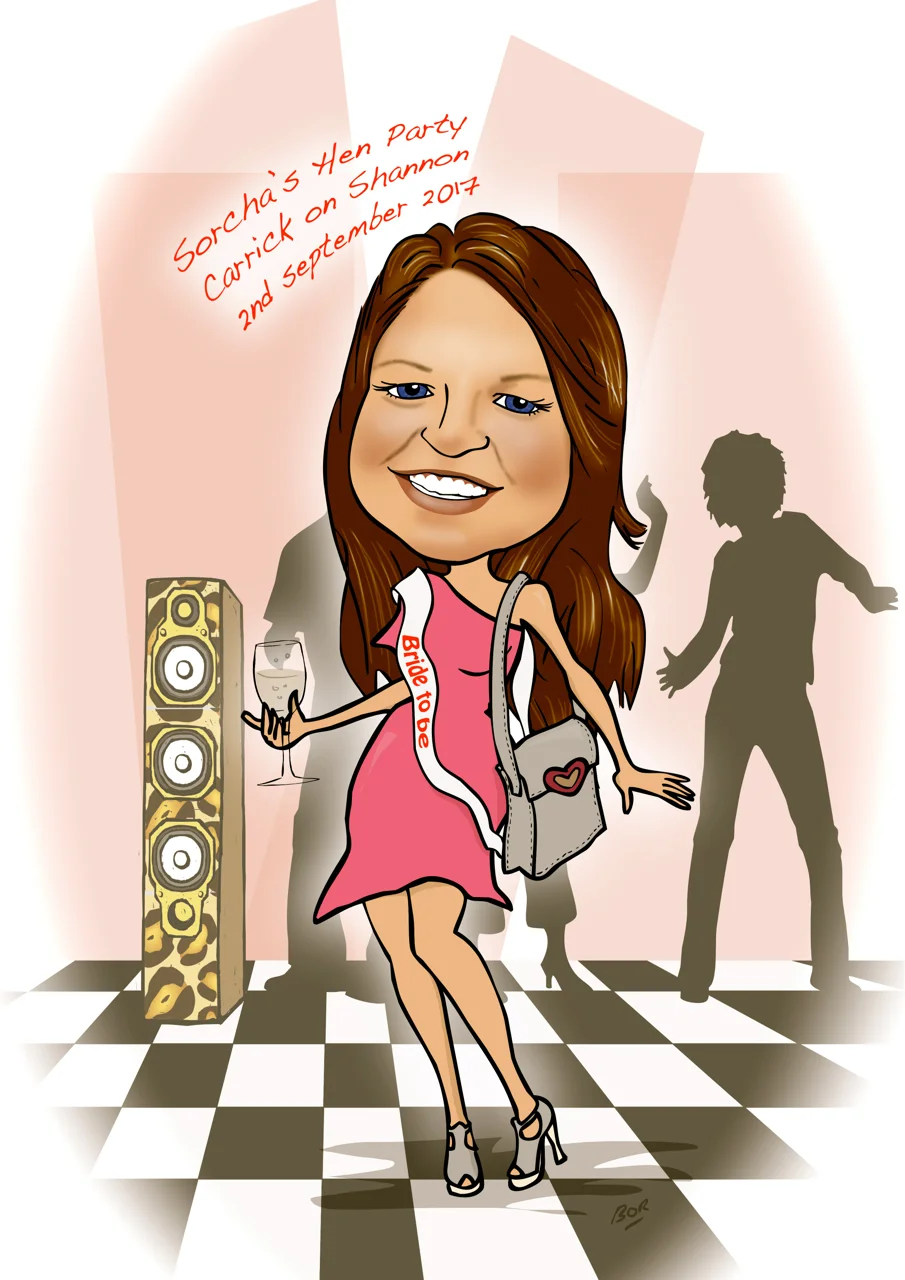 Hen Party Caricature to sign