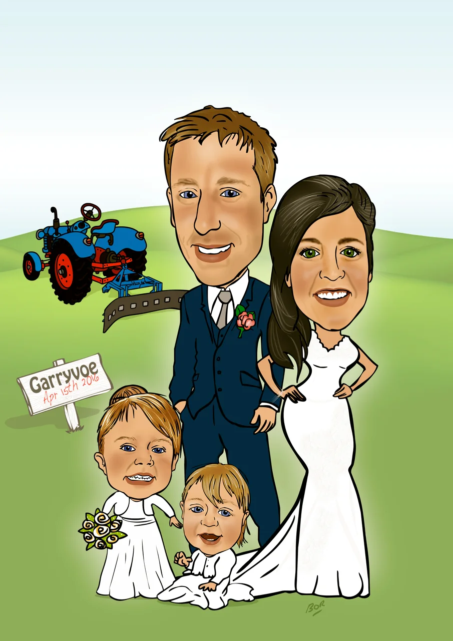 Wedding Gift Caricature for sister and husband-to-be