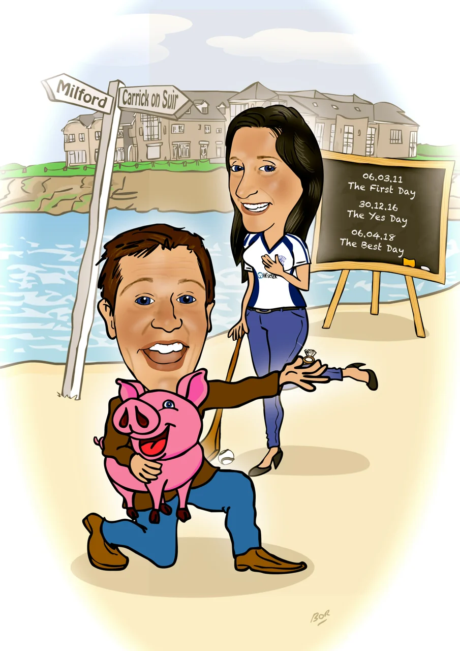 Engagement Present Caricature