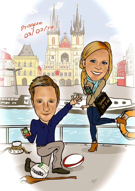 Engagement Present Caricature
