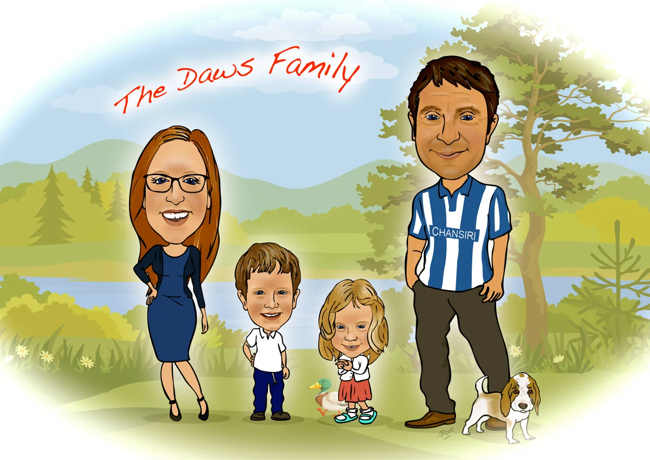 Caricature of Family