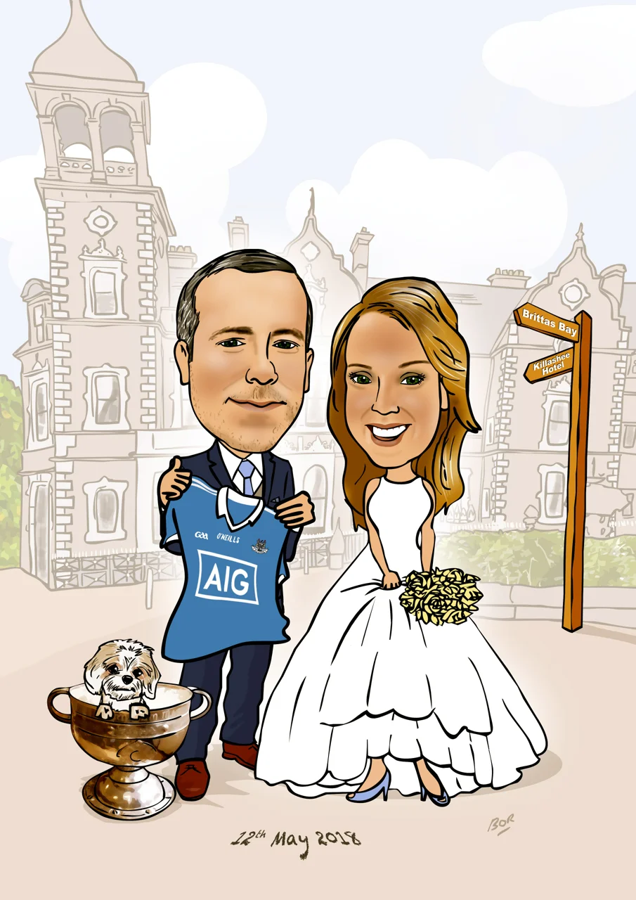 Wedding Gift for Brother Framed Caricature