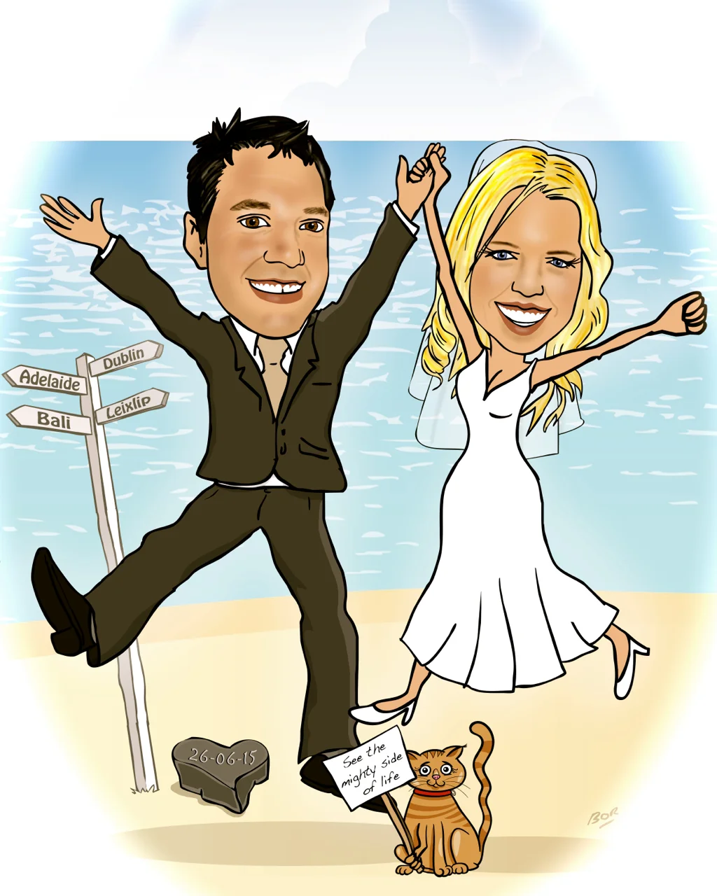 Wedding Gift Caricature on Canvas