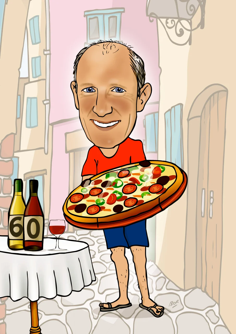 60th Birthday Gift Caricature