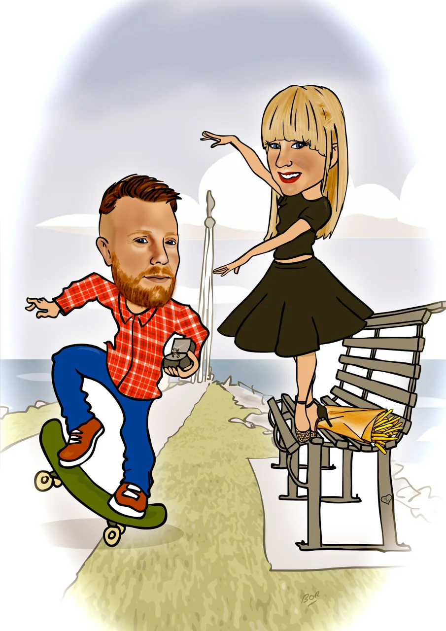 Engagement Present Cartoon Clontarf Seafront