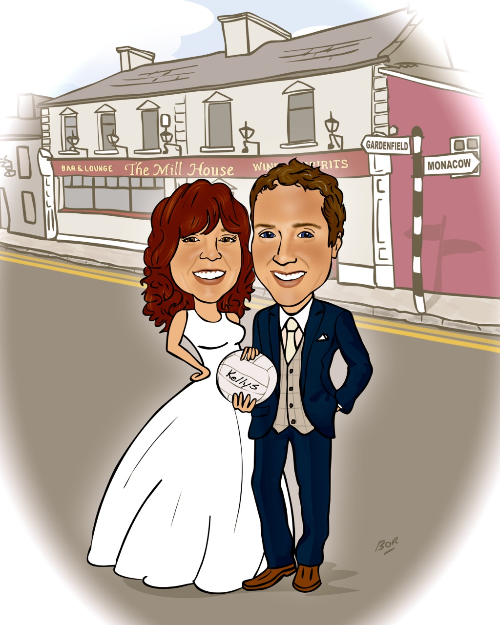 Wedding Present Idea (Caricature on Framed Canvas)