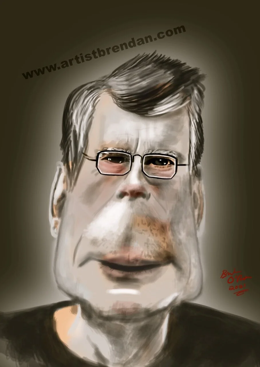 stephen king digital caricature by brendan o’rourke