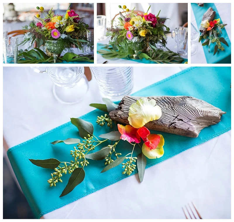 Change the runner and add some driftwood for an entirely different feel.