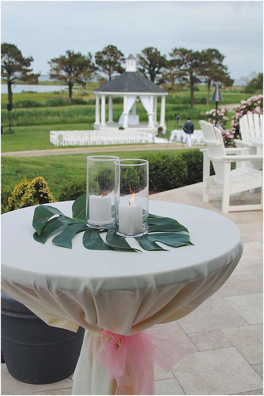 Cocktails on the deck over looking the ceremony site.