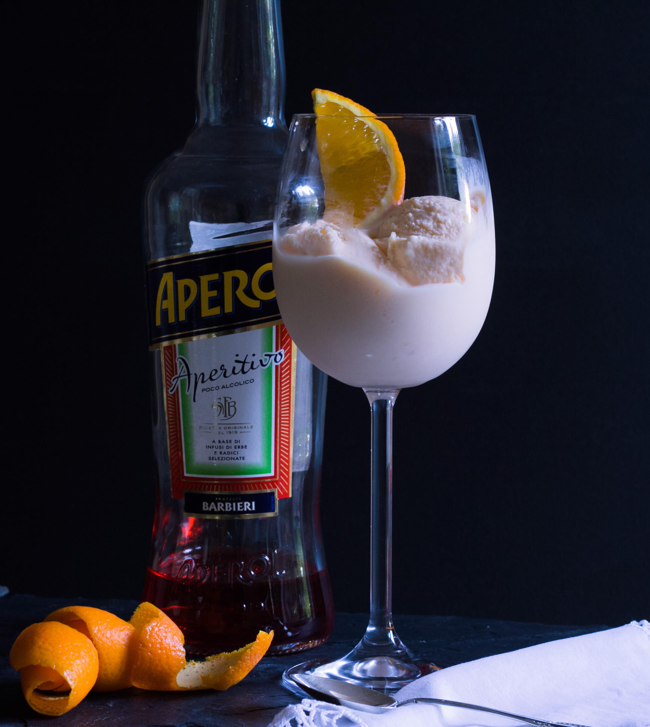 Homemade Aperol Ice cream