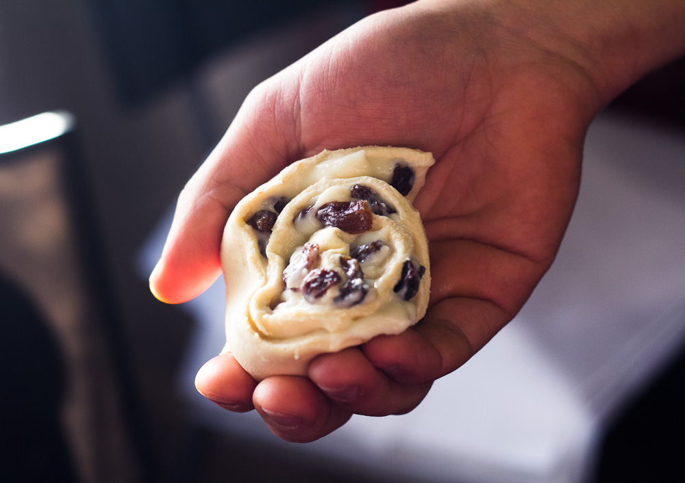 Pain au raisin before baking
