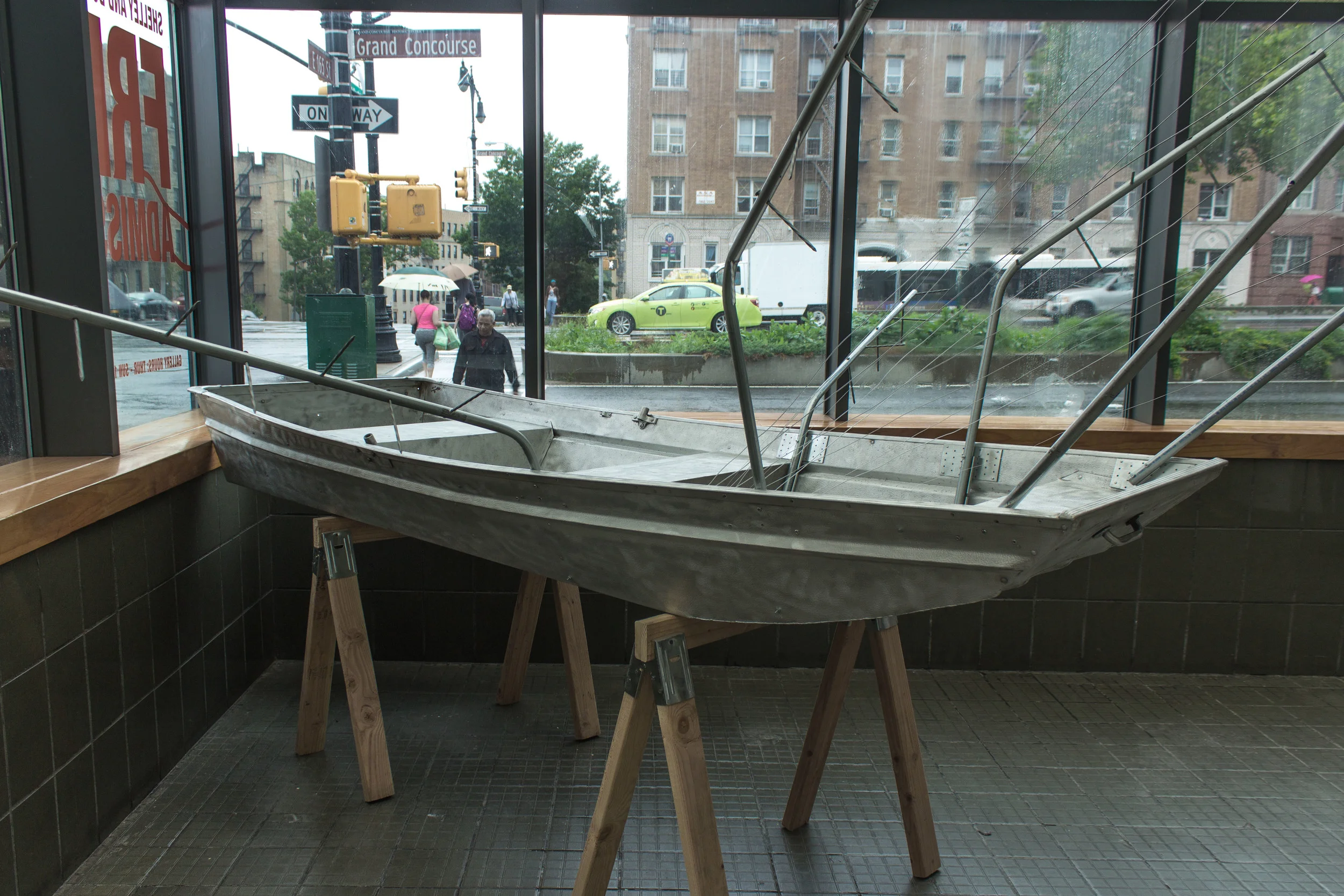 Prototype #1, "Reproducible At Any Nearby Home Depot Store" (2015) is a boat designed to catch jumping invasive carp using components sourced from a inexpensive components, collectively costing less than $1000.