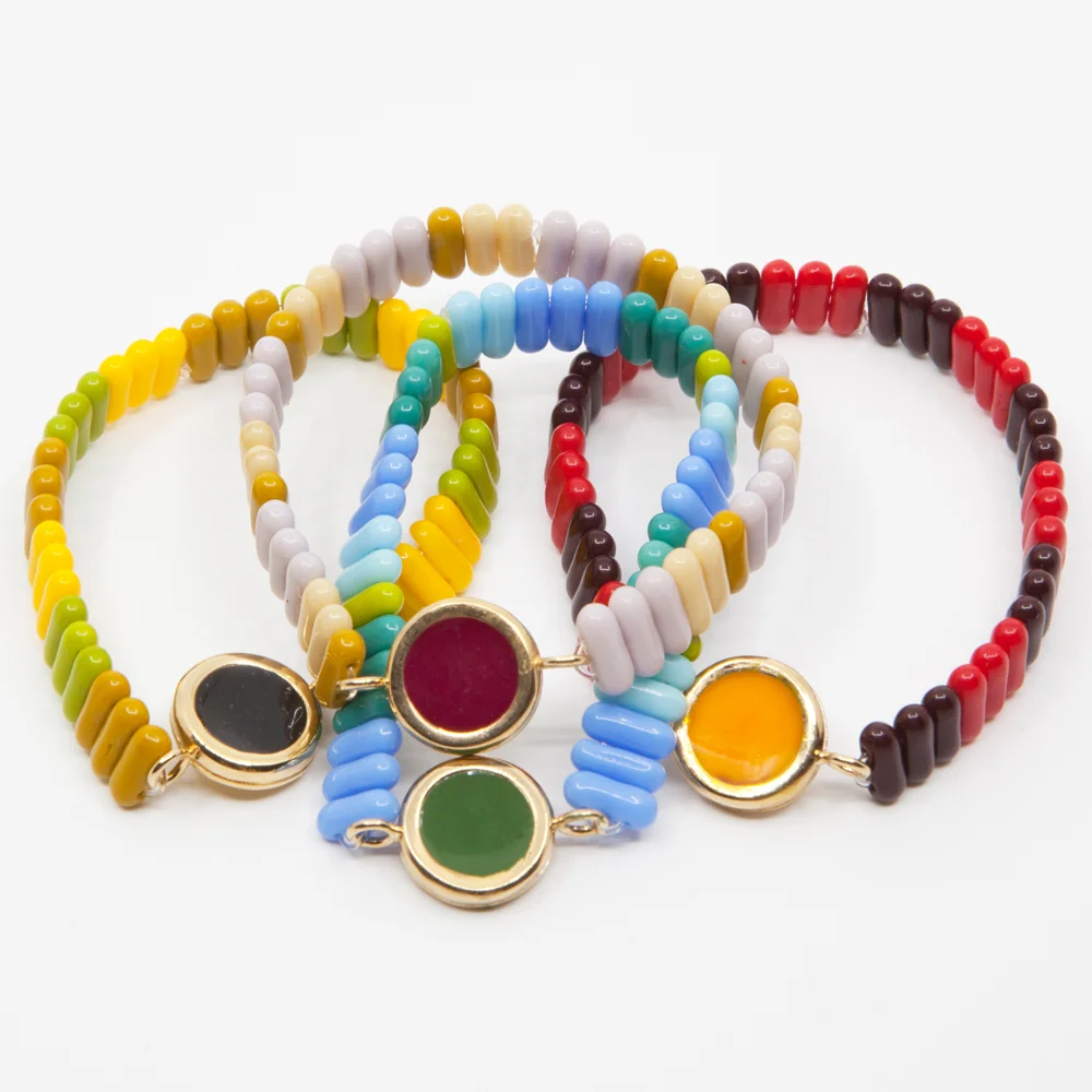 A. Carnevale Glass Bead Elastic Bracelet | Abby Carnevale Jewelry | New York, NY