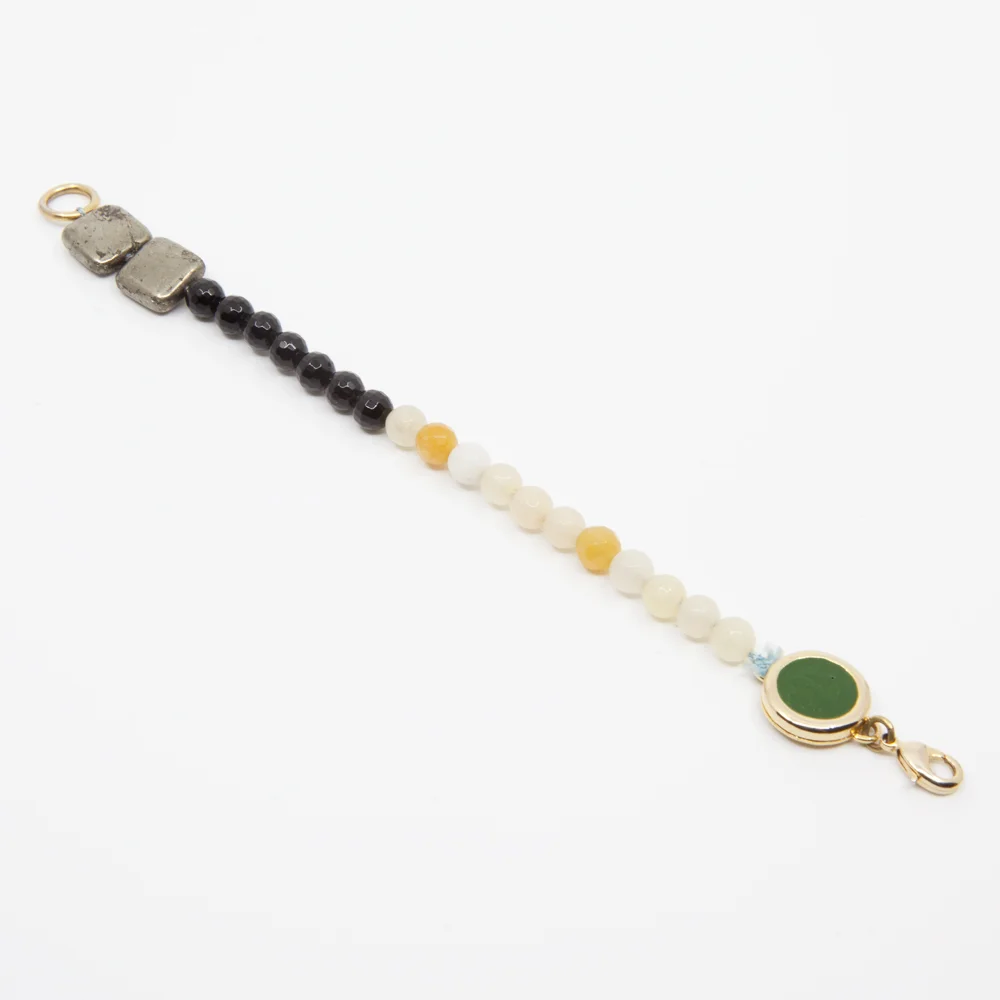 A. Carnevale Beaded Bracelet in Green/Black/Yellow | Abby Carenvale Jewelry | New York, NY