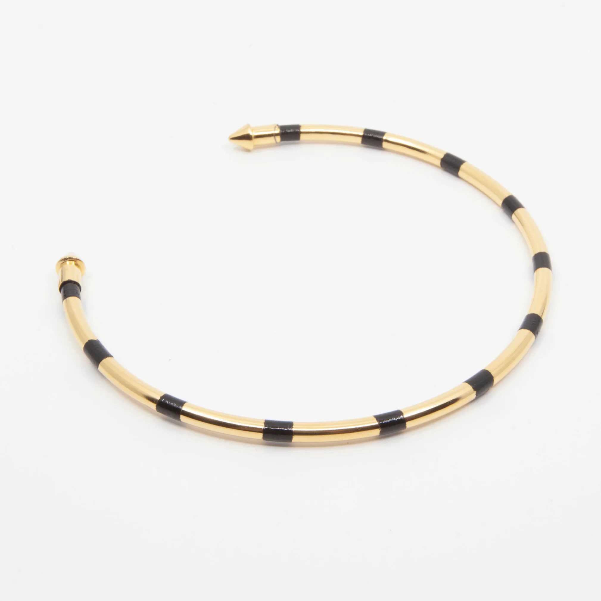 A. Carnevale Striped Neckcuff in Gold/Black | Abby Carnevale Jewelry | New York, NY