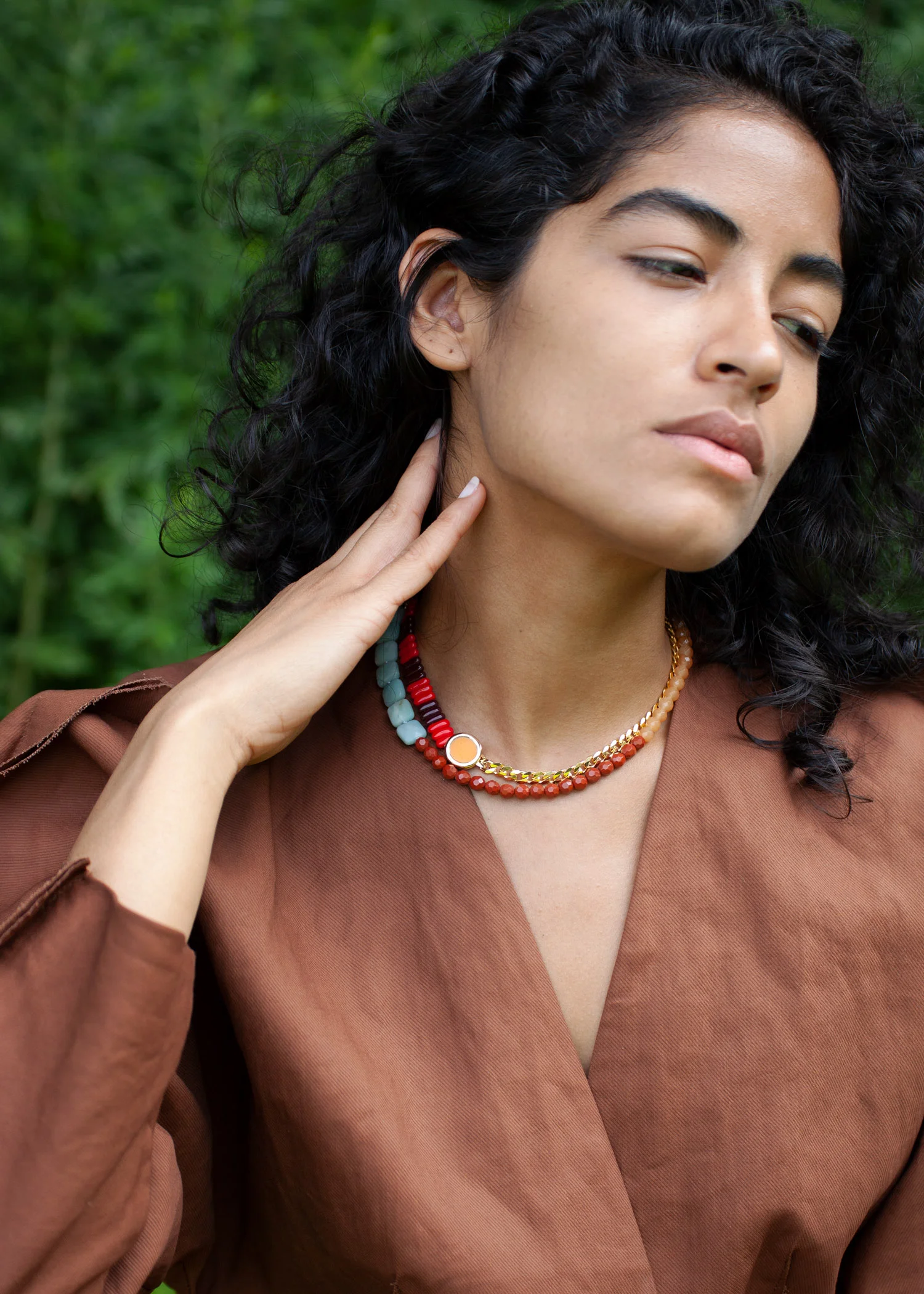 A. Carnevale Beaded Necklace in Red/Orange | Abby Carnevale Jewelry | New York NY