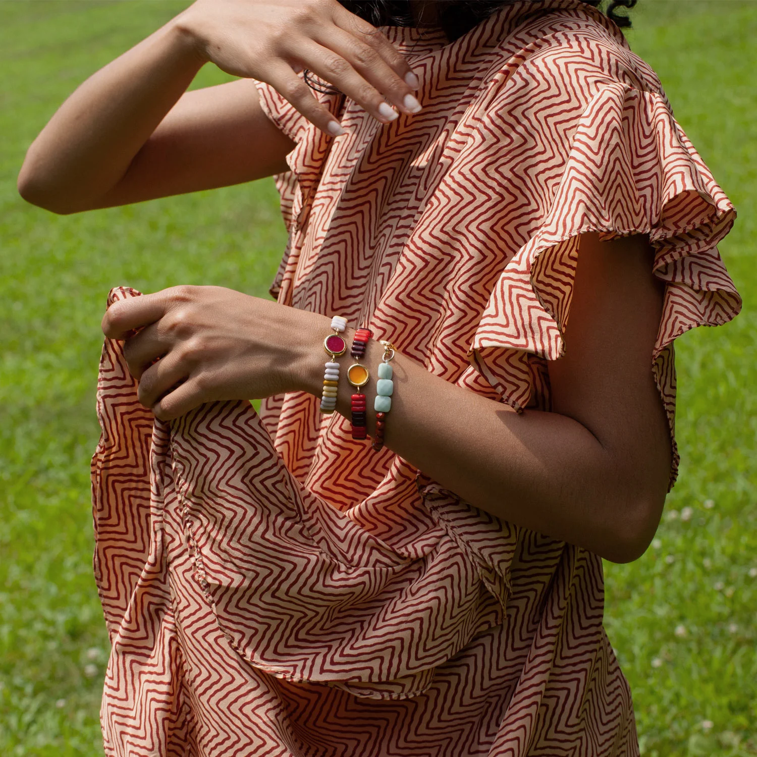 A. Carnevale Beaded Bracelet in Fuchsia/Orange/Blue | Abby Carnevale Jewelry | New York NY