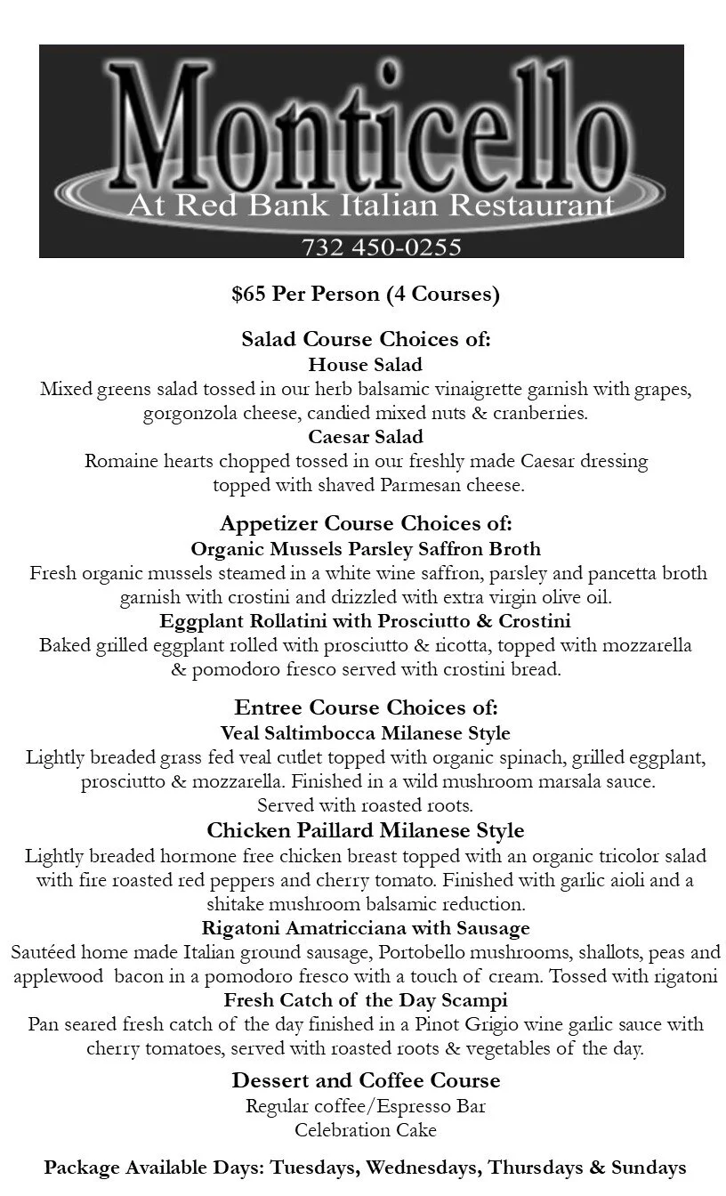 Monticello at Red Bank Italian Restaurant