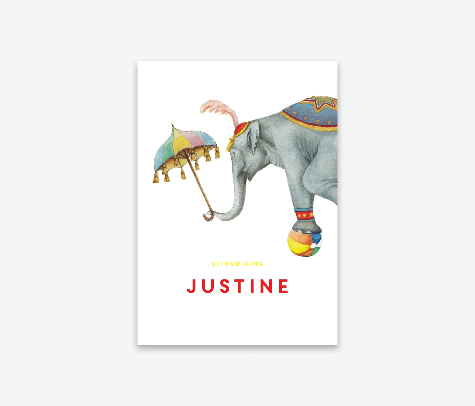 Babyborrelkaartje Circus thema (vanaf 50ex.)