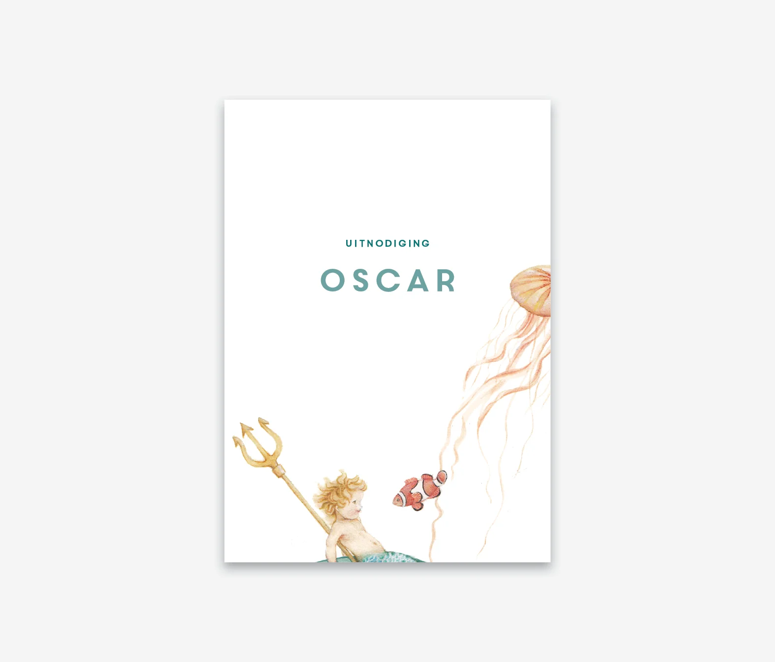 Babyborrelkaartje Diep in de zee thema (vanaf 50ex.)