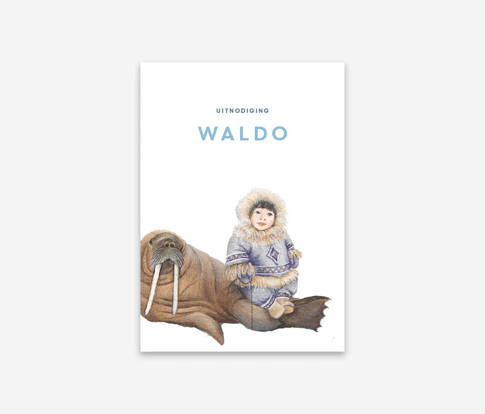 Babyborrelkaartje Winterwonderland thema (vanaf 50ex.)