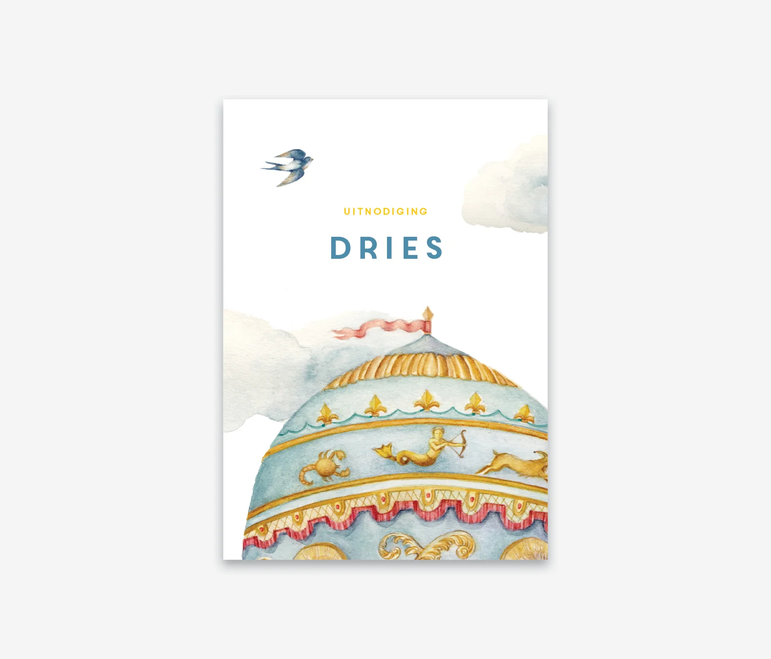 Babyborrelkaartje Luchtballon thema (vanaf 50ex.)